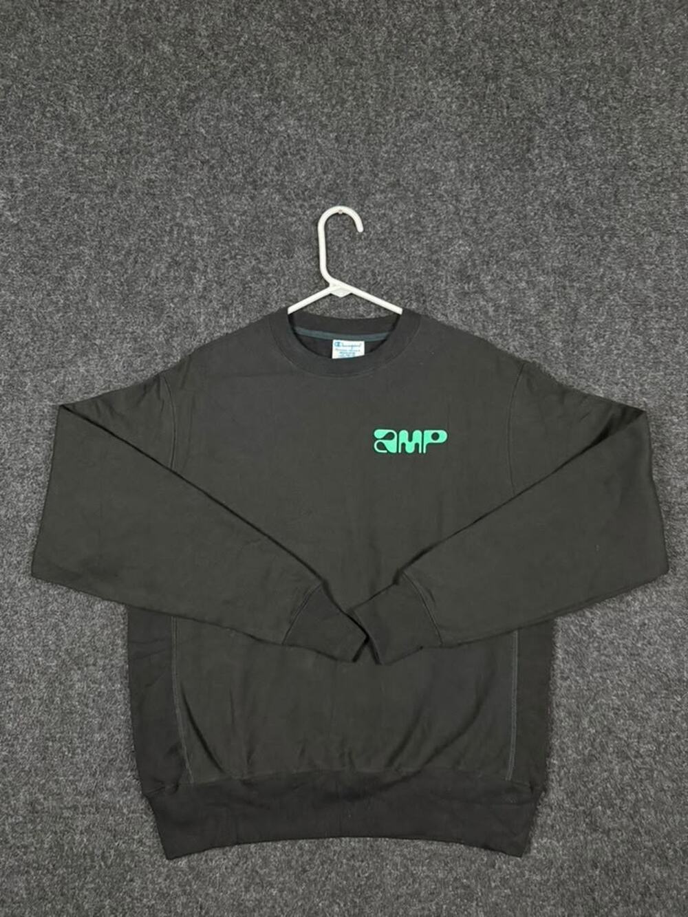 Champion Reverse Weave AMP Graphic Sweatshirt Black Men's Medium